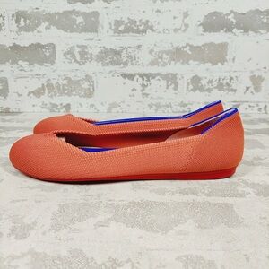 NEW Rothy's The Flat Orange Knit Round Toe Slip On Loafers F233